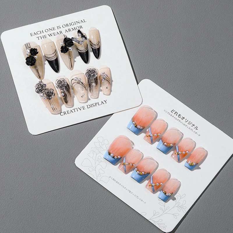5 листов карт для упаковки ногтей нажимная витрина ручной работы дизайн
