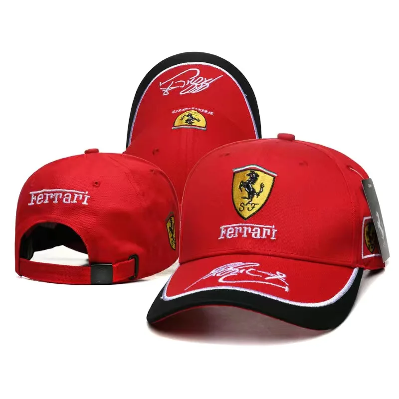 

The latest official flagship store free shipping embroidery Ferrari hip-hop baseball cap F1 sports racing cap outdoor cap