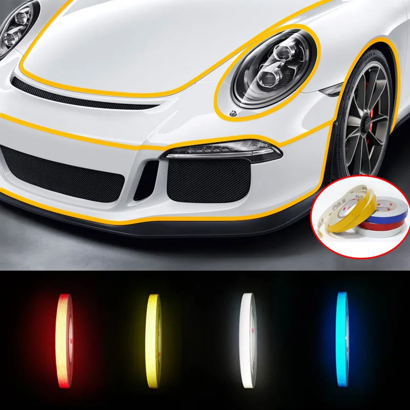 

30 метров Автомобильная наклейка светоотражающая Предупреждение защитная лента 1*1,5/2 см Предупреждение Светоотражающая наклейка для автомобильного багажника Аксессуары для велосипеда