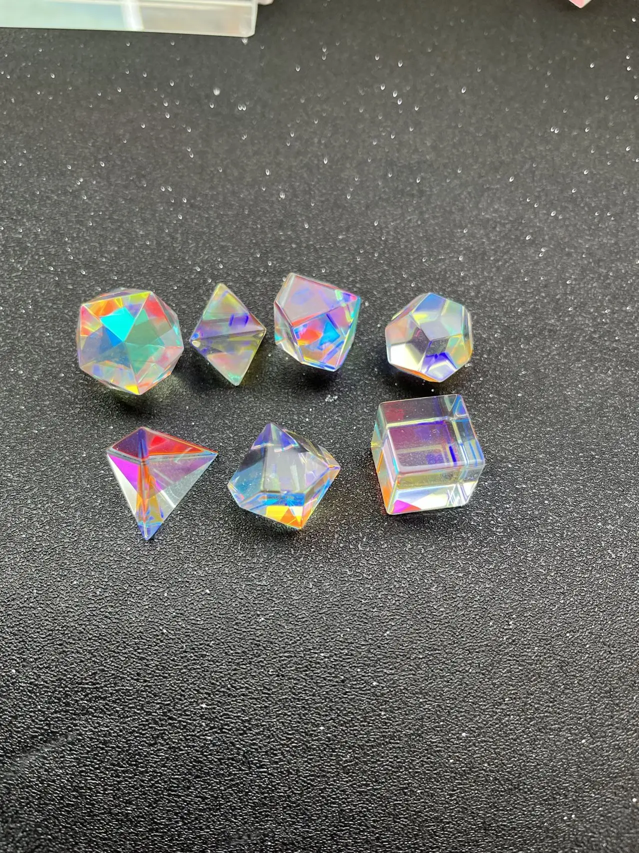7 шт./компл. стеклянный куб, оптическая призматическая фотография, шестигранная призма, цветная призма, радужная цветная разделительная призма