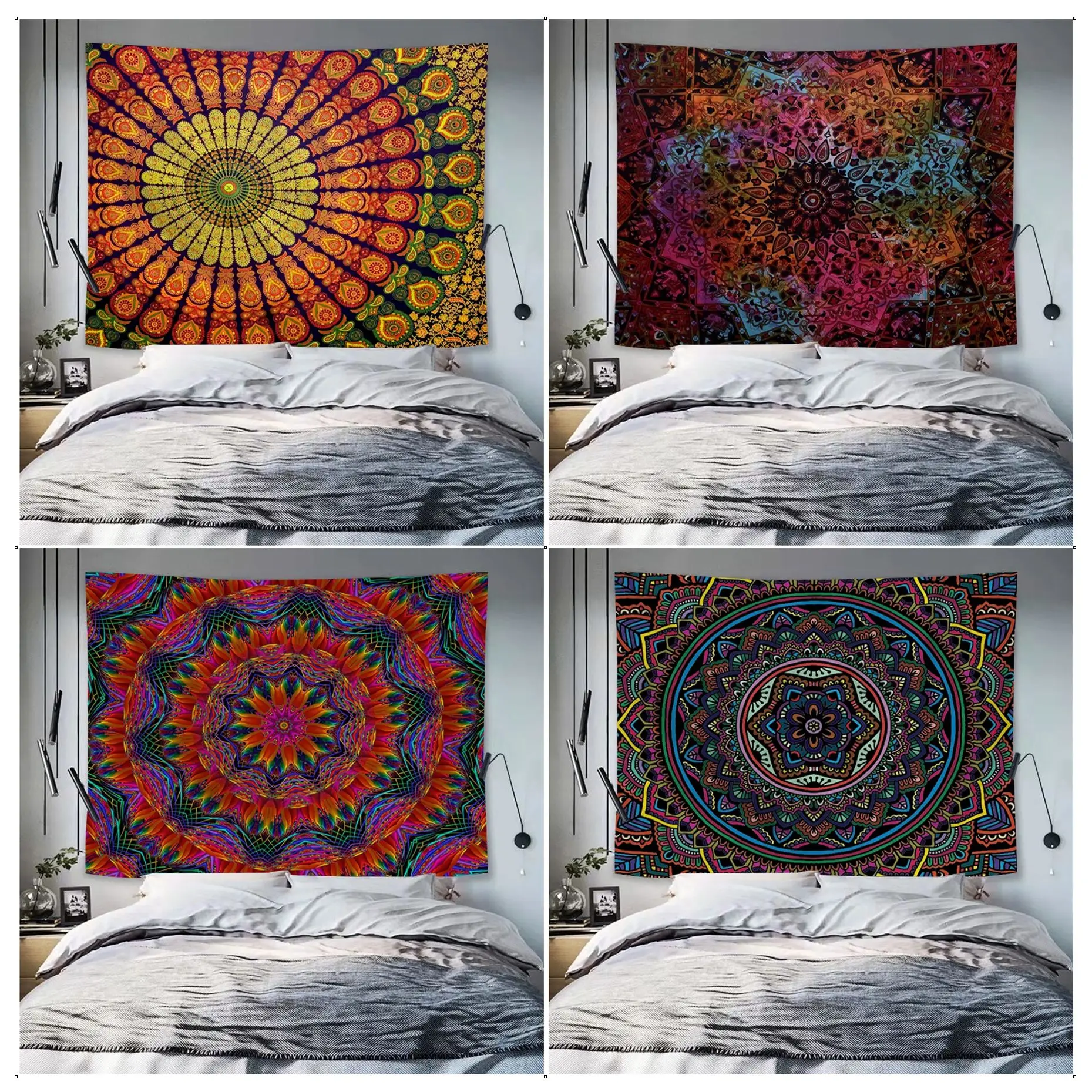 Индийский Мандала настенный гобелен искусство научная фантастика домашний