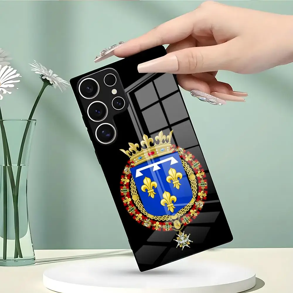 Фото Чехол для телефона с гербом Наполеона для Samsung S26 S25 Edge S24 S23 S22 Ultra Plus Fe A57 A37 A17 A56 5G, стеклянная крышка №4
