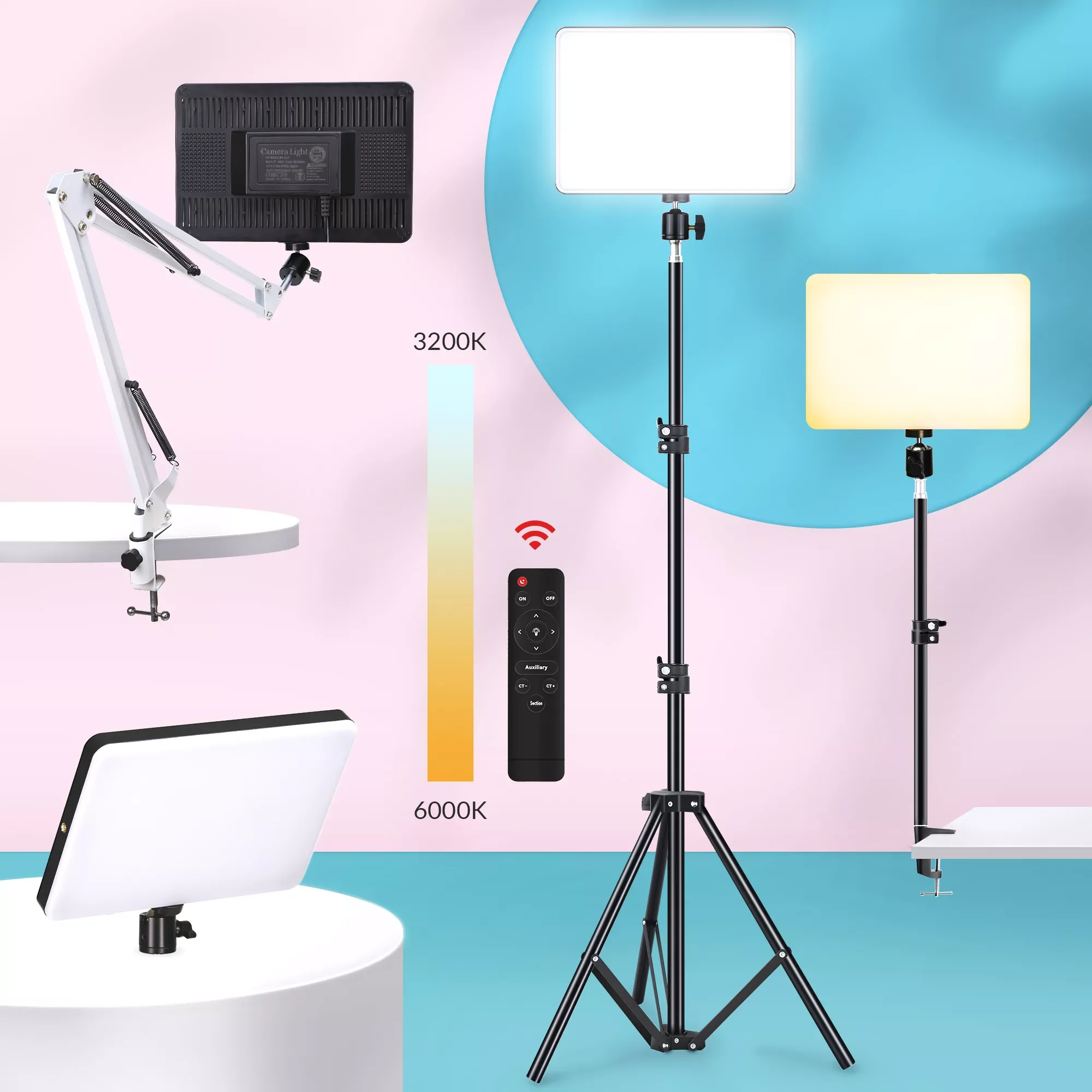

LED Photography Fill-in Light Dimmable Three Color LED Video Lighting Panel EU Plug For Live Stream Photo Studio Lamp New