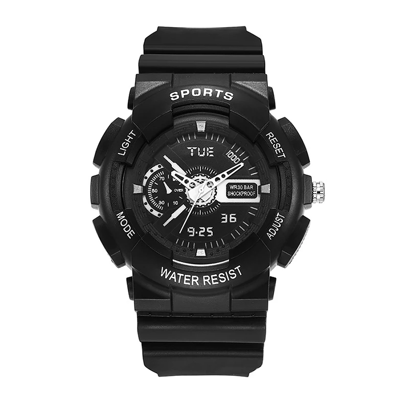 Часы наручные мужские/женские кварцевые с хронографом и цифровым украшением |