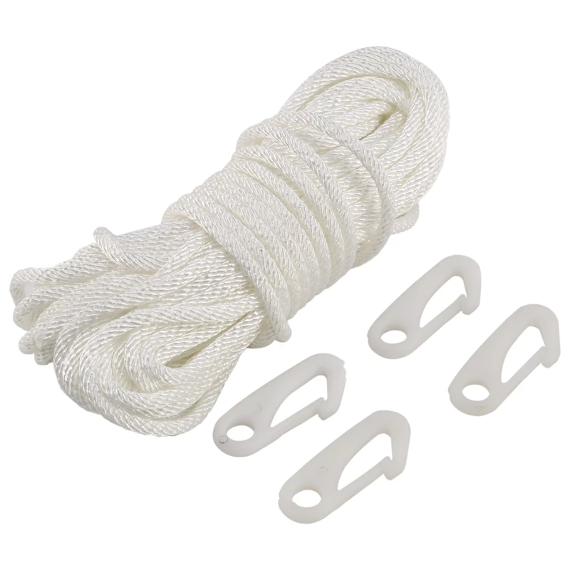 50 футов X 1/4-дюймовый флагшток Halyard веревка с 4 зажимами для флагштока совместимы