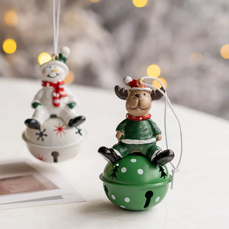 

New Products Wrought Iron Christmas Bell Old Man Snowman Elk Bell Pendant Christmas Tree Decoration Christmas Decor