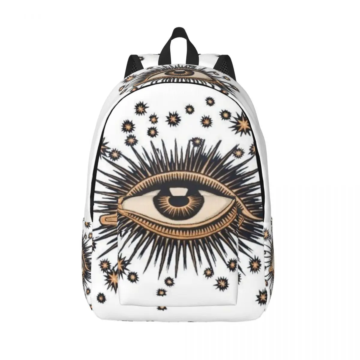 

Vintage Turkish Evil Eye Canvas Backpack for Men Water Resistant College School Nazar Amulet Pattern Boho Bag Print Bookbags