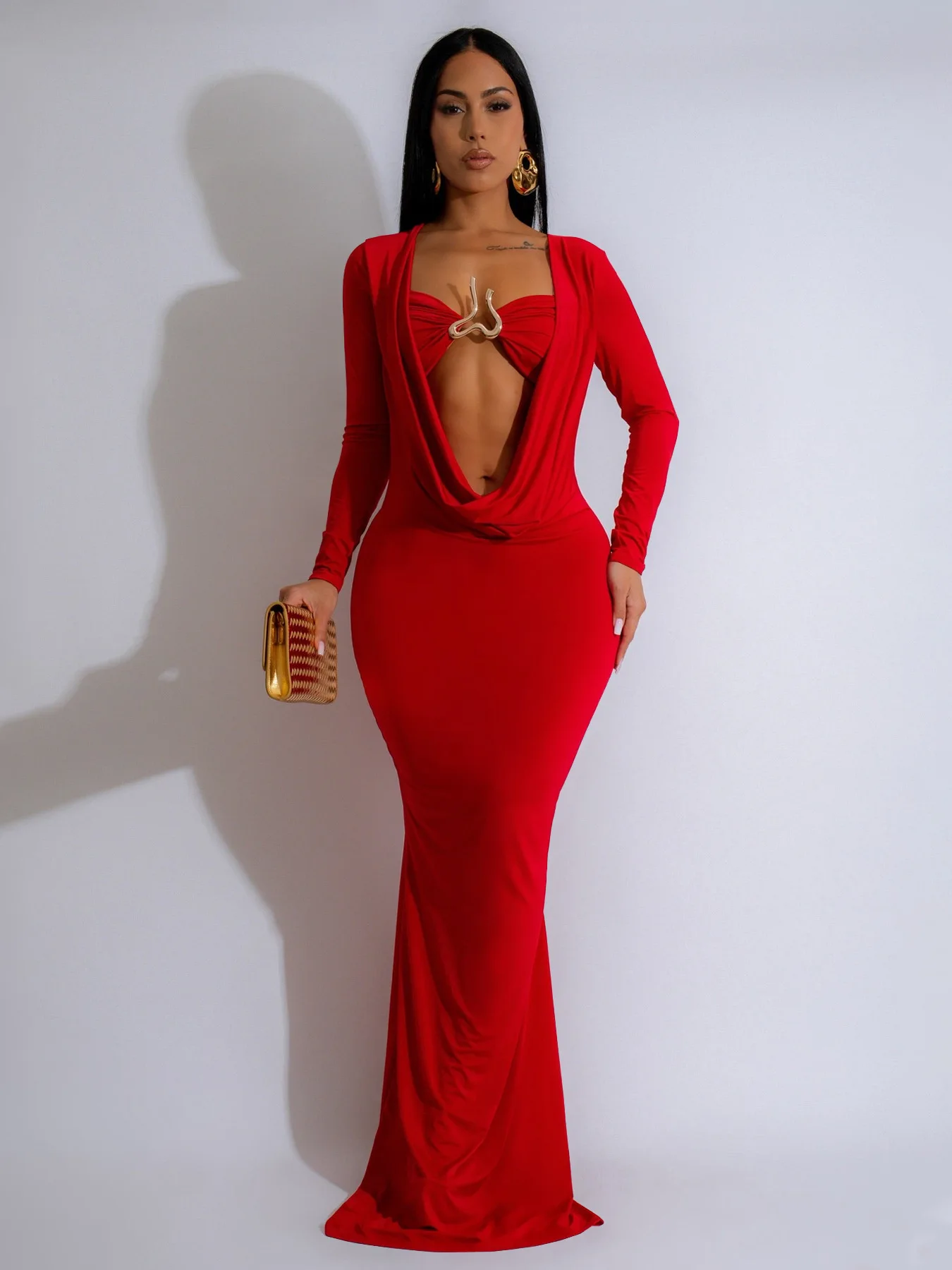 Tw570 Европейское и американское трансграничное платье в стиле Ins с глубоким