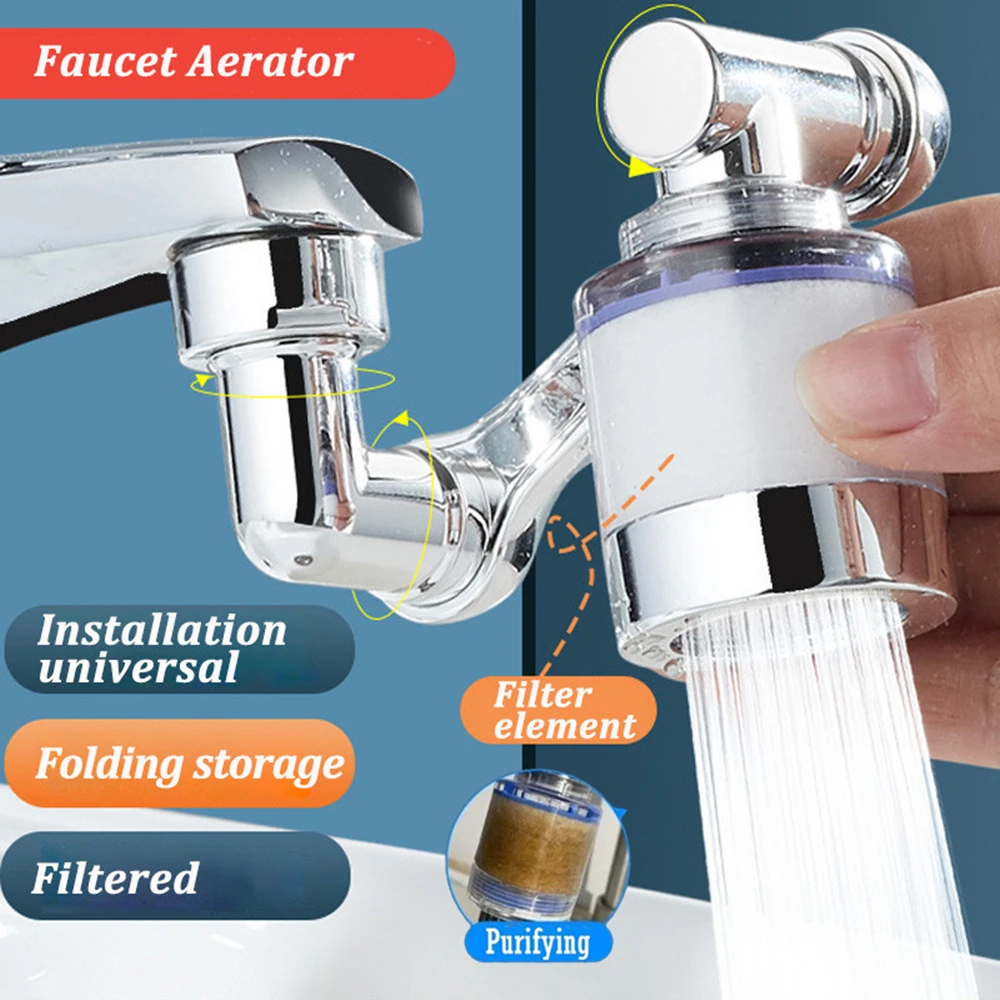 

Universal 1080° Rotating Faucet Aerator Extender Copper Anti Splash Filter Saving Water Kitchen Tap Sprayer Bubbler Nozzle Head