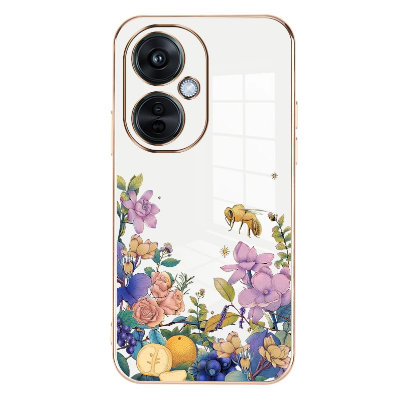 

Simple Flowers Pattern Plating Phone Cases For Oppo K11x Soft Cover