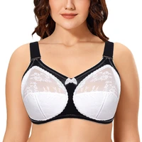 white women unlined lace bra full coverage ultra thin wireless adjusted straps big minimizer bras plus size b c d dd e cup