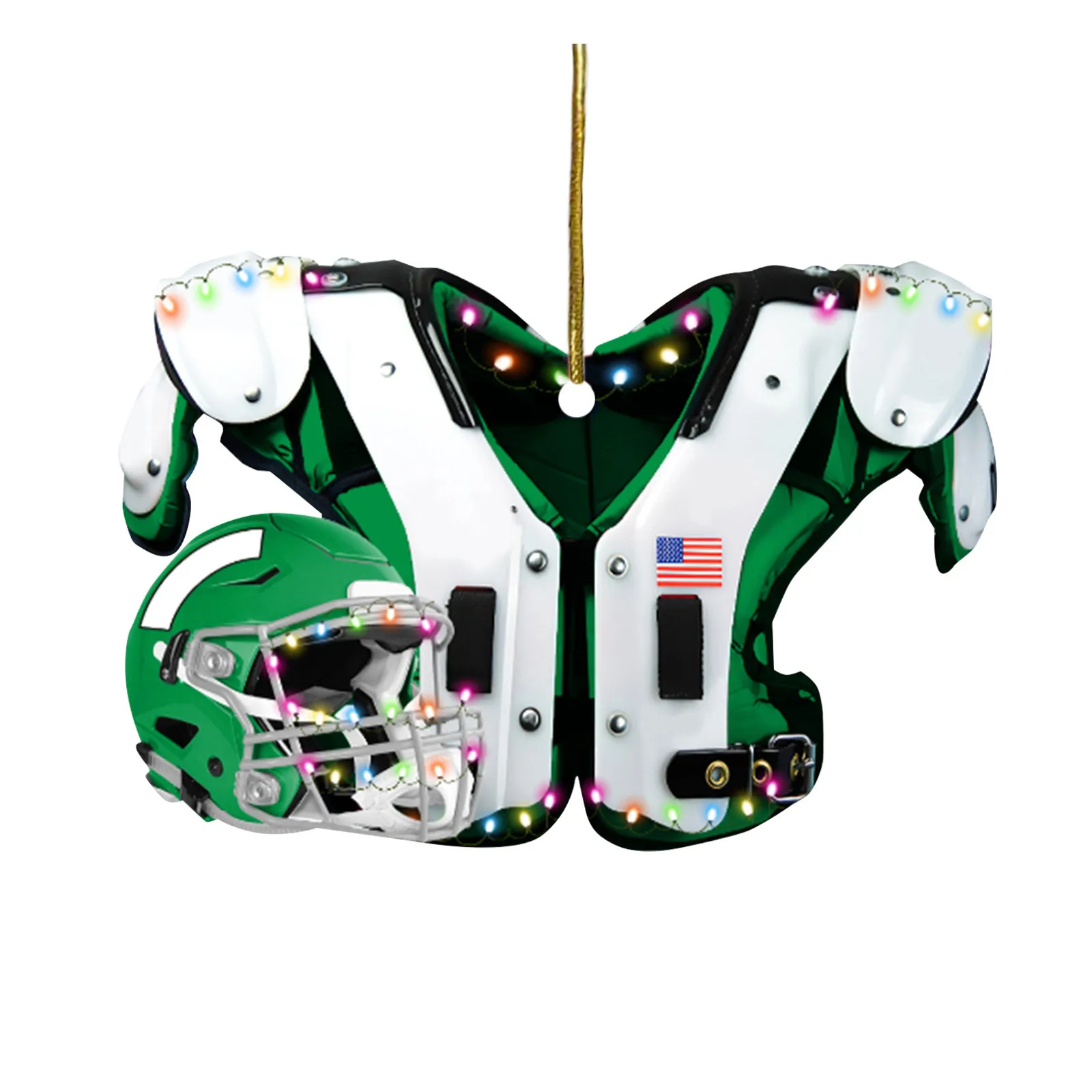 Home Decoration DIY American Football Shoulder Pads And Helmet For Christmas Tree Car Rearview Mirror Pendant Crafts Collection |
