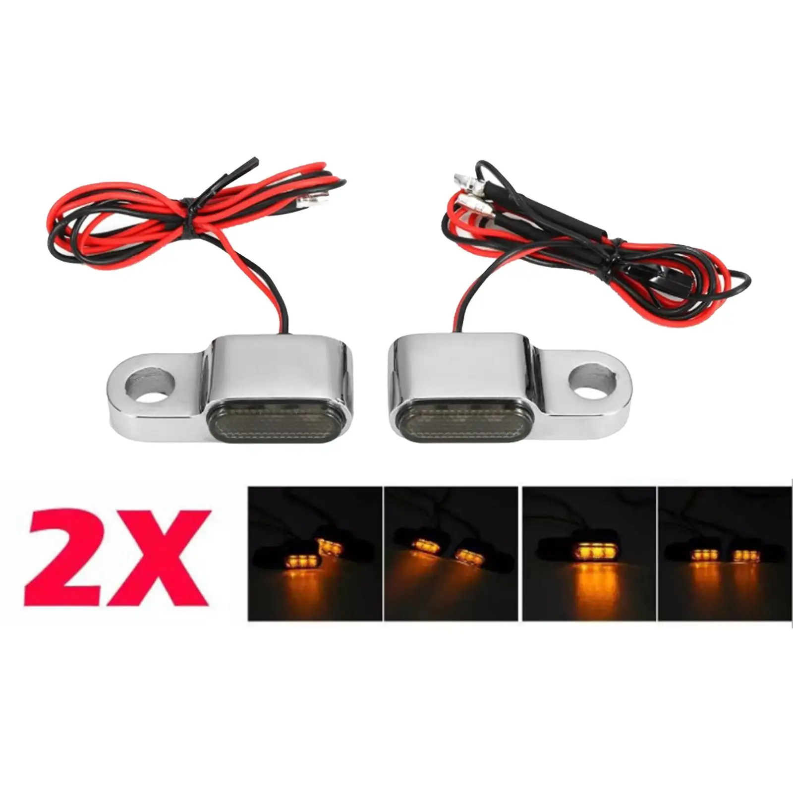 

2x Water& ShockDC 12V Motorcycle Lights Visible Light for Motorbike Motorbike Scooter