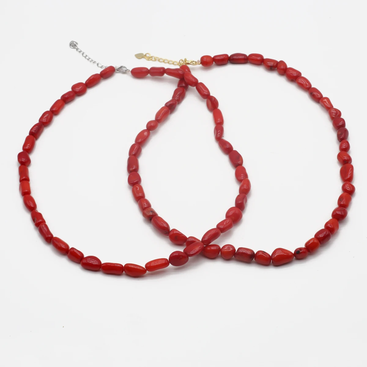 

1Pcs Irregular Red Coral Beads Necklace Beaded Choker Necklaces for Women's Men's Luxury Quality Jewelry Accessories 6x12-7x13mm