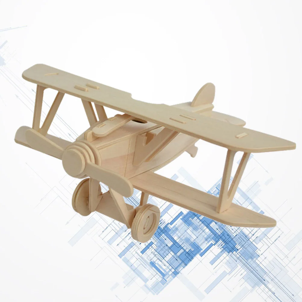 

Puzzled Bundle of Airplanes 3D Kids Wooden Toys Model, Airplane Puzzle to Build& for Decoration