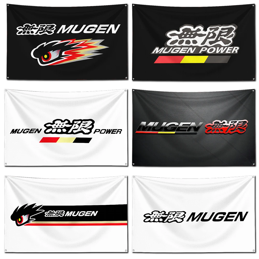 3x5 футов японский мощный флаг Mugen Женский баннер для гаража настенное украшение