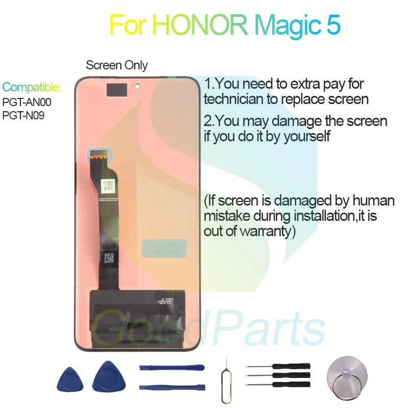 Проверка перед отправкой для HONOR Magic 5: дисплей, сенсорный экран, панель дигитайзера, сборка ЖК-экрана PGT-AN00, PGT-N09, экран Magic 5 (art.: 3920dba9bb887) - 3920dba9bb887