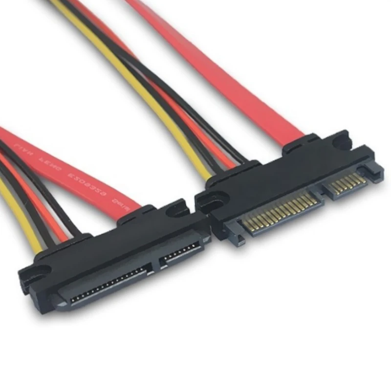 

Удлинитель для кабеля SATA 22 Pin штекер-гнездо, комбинированный кабель для передачи данных Sata 3 III 22 Pin штекер-гнездо 7 + 15 Pin SATA