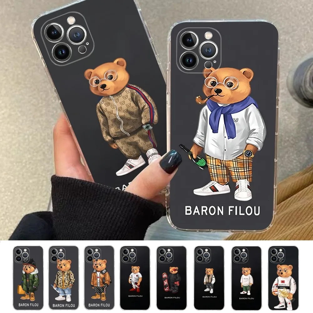 Fashion B-Baron F-Filou Bear Phone Case Silicone Soft for iphone 16 15 14 13 12 11 Pro Mini XS MAX Plus X Cover