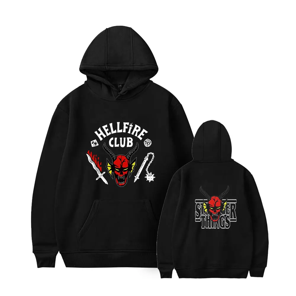 

Stranger Things Hellfire Club Men Women Autumn 2022 Pullover Hoodies Sweater Streetwear Harajuku Kawaii Anime Big Size Clothes