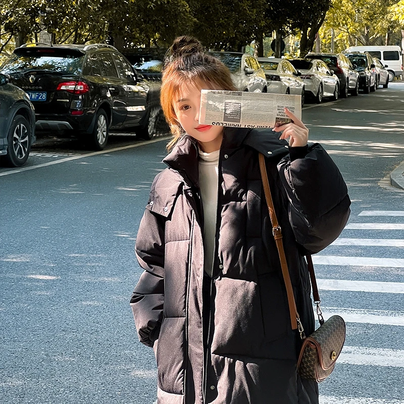 CCI 2022 Winter Long Coat Women Solid Hooded Parkas Jacket Thicken Warm Windproof Snow Wear Coat Fashion Casual Loose YJ022C
