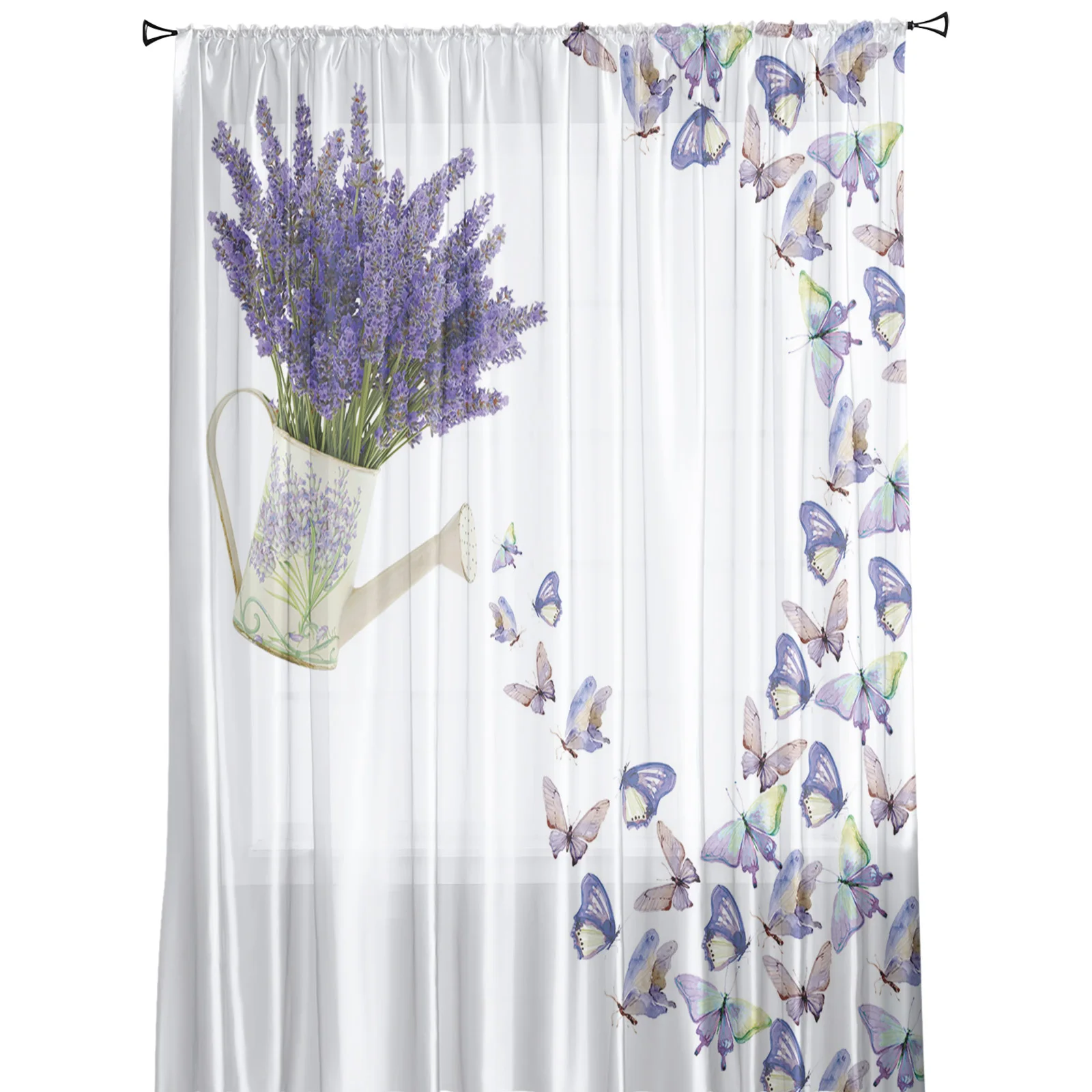 Фиолетовые Лавандовые бабочки прозрачные шторы для гостиной спальни кухни тюль