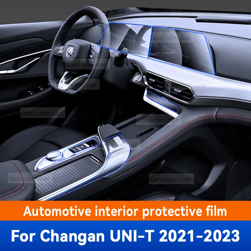 

For CHANGAN UNI-T UNIT 2021 2022 2023 Car Interior Center console Transparent TPU Protective Film Anti-scratc