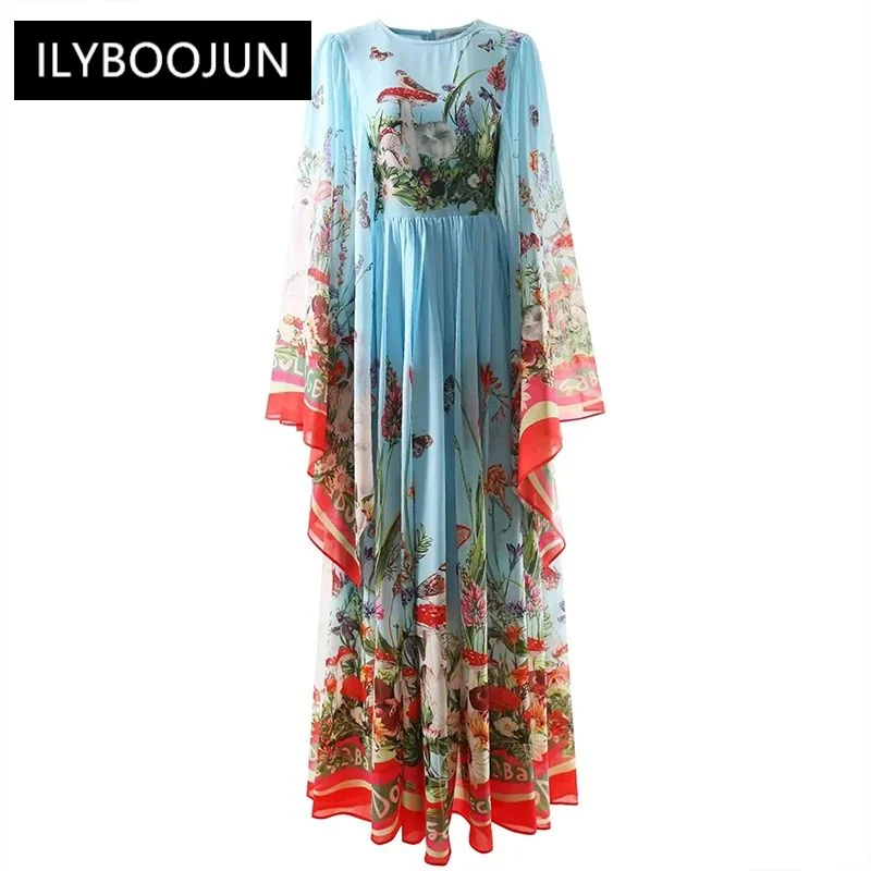 Женское модельное Платье макси с круглым вырезом элегантное дизайнерское платье