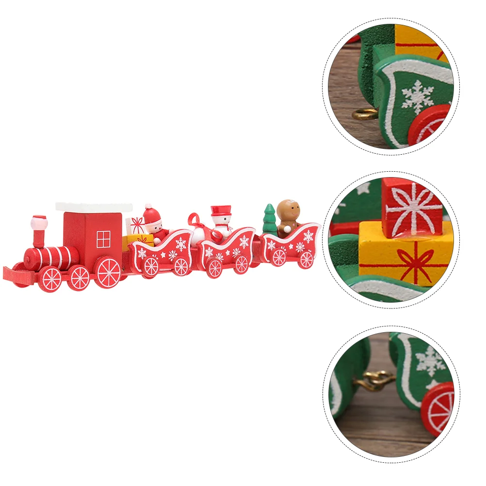 

Xmas Ornament Xmas Train Decor Children Wood Train Desktop Decoration