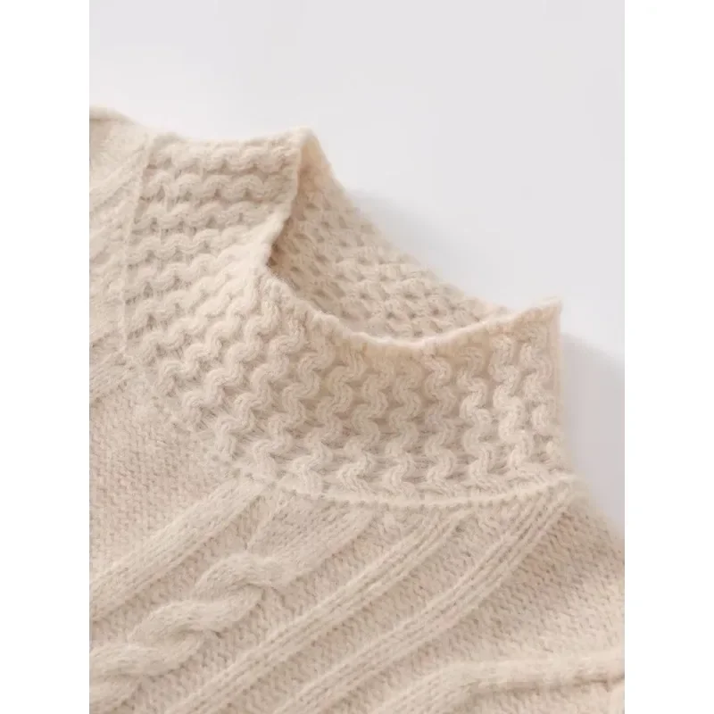 Осень-зима свитер из чистого кашемира с высоким воротом женские свободные