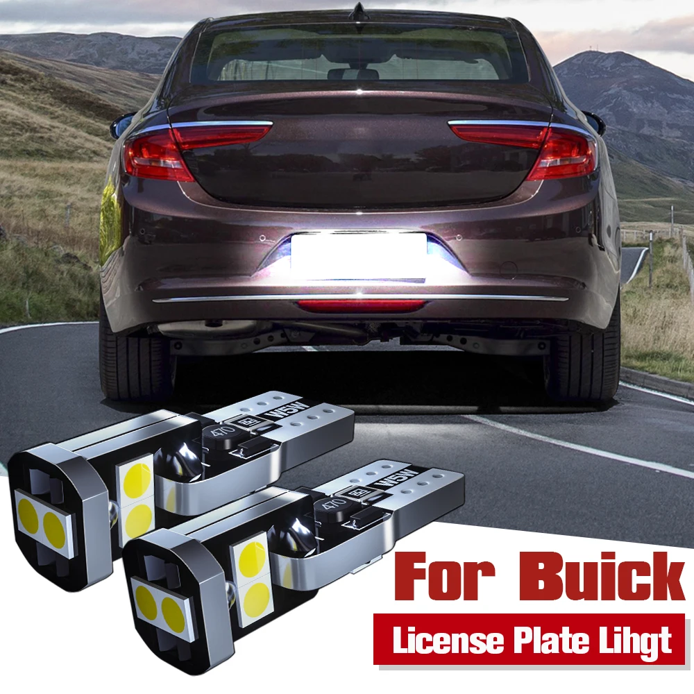 

2pcs LED License Plate Light Lamp W5W T10 Canbus For Buick Regal Allure LaCrosse Lucerne Enclave Verano Encore Cascada Envision