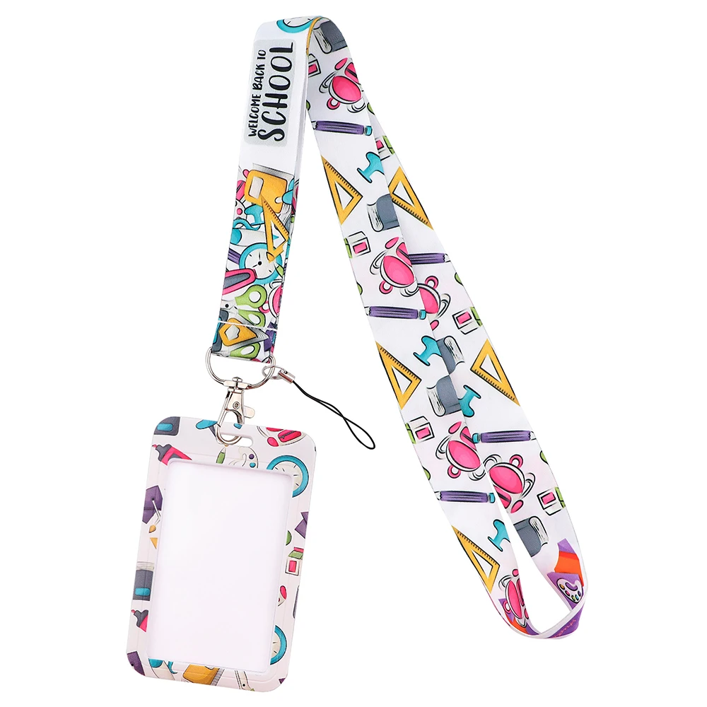 JF1401 School Stationery Neck Strap Cute Lanyards ID Badge Card Holder Keychain Cell Phone Strap Teacher Student Gift