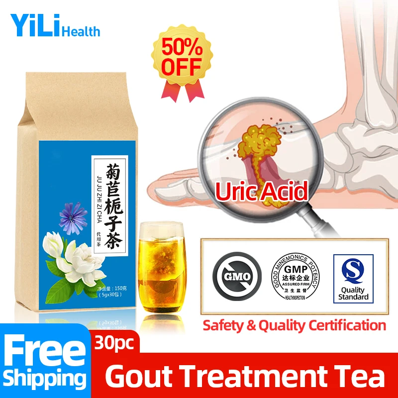 

Gout Joints Counterpain Tea Treatment Uric Acid Control Herbal Medicine Arthritis Relief Pain Gardenia Chicory Teas 30Pc/Bag