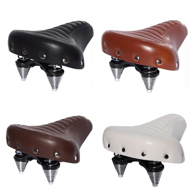 

Vintage Bicycle Saddle Comfortable Road Bike Seat Leather Pad Soft Wide Thicken Mountain Exercise Bike Seat Cushion Cycling Part