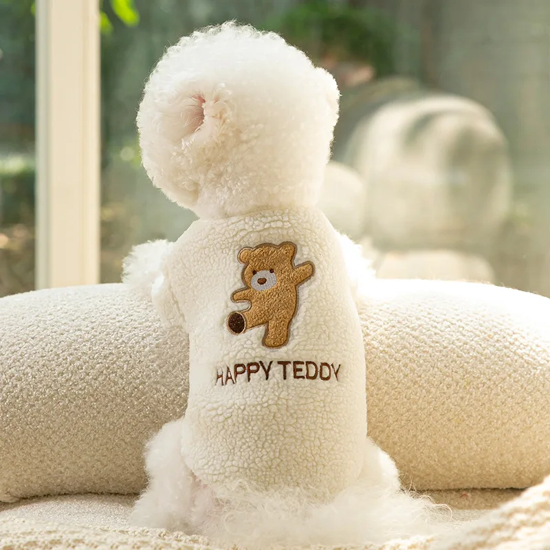 

Pet Cardigan Autumn Winter Small Dog Cat Plush Coat Warm Wool Cute Sweater Sweet Embroidery Kitten Puppy Jacket Chihuahua Poodle