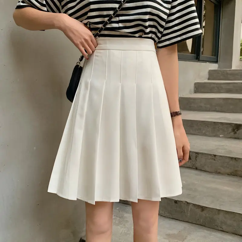 Skirts Pleated Women High Waist Summer Knee-length Preppy Style Hara juku Chic Street School Cosplay Casual Female