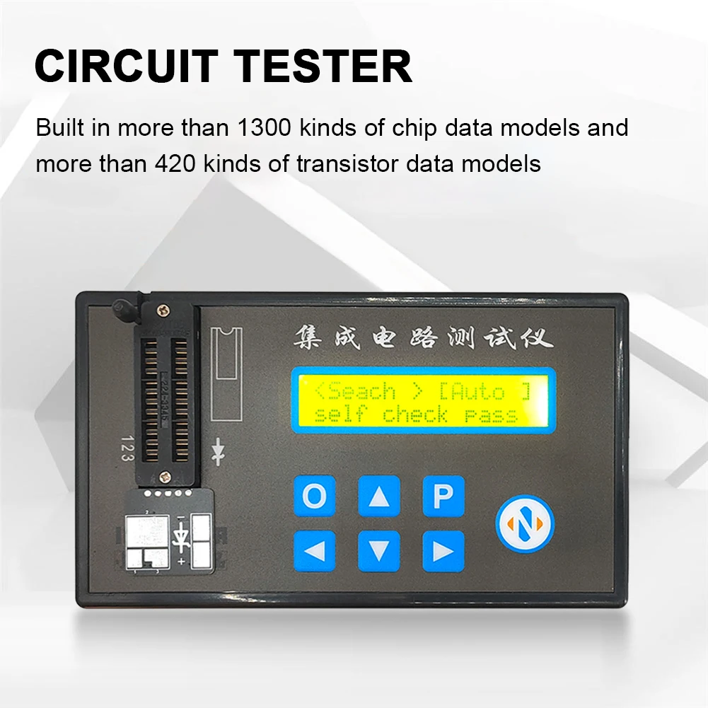 

Handheld Transistor Diode Triode Tester Rechargeable Multifunction Integrated Circuit Chips Detector ABS Improve Work Efficiency