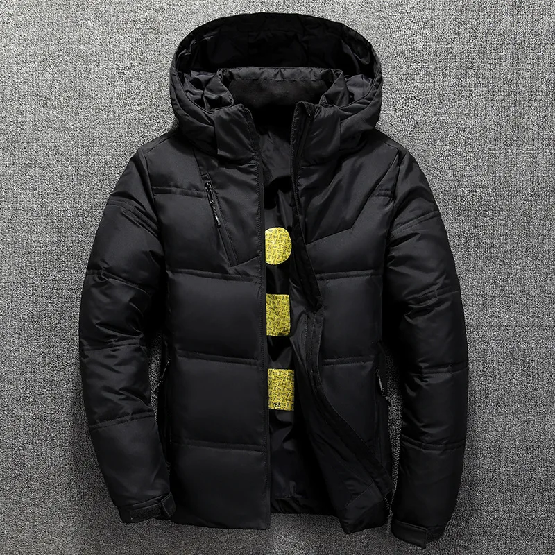 Men's Down Jacket Short Men's Winter Thickened Hooded Casual White Duck Down Outdoor Tooling Wholesale