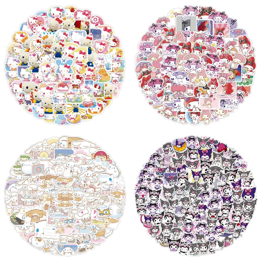 

60pcs Sanrio Stickers Hello Kitty My Melody Kuromi Stickers Cute Sticker Pack Laptop Skin Kawaii Anime Stickers Laptop Skin