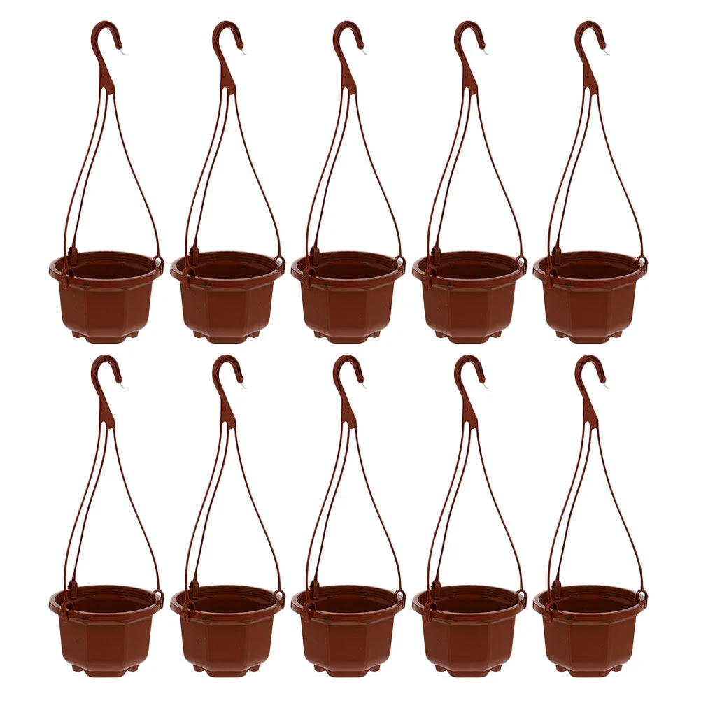 

10 Sets Chlorophytum Pot Plastic Hanging Flowers Container Railing Planter Basket Succulent Plants