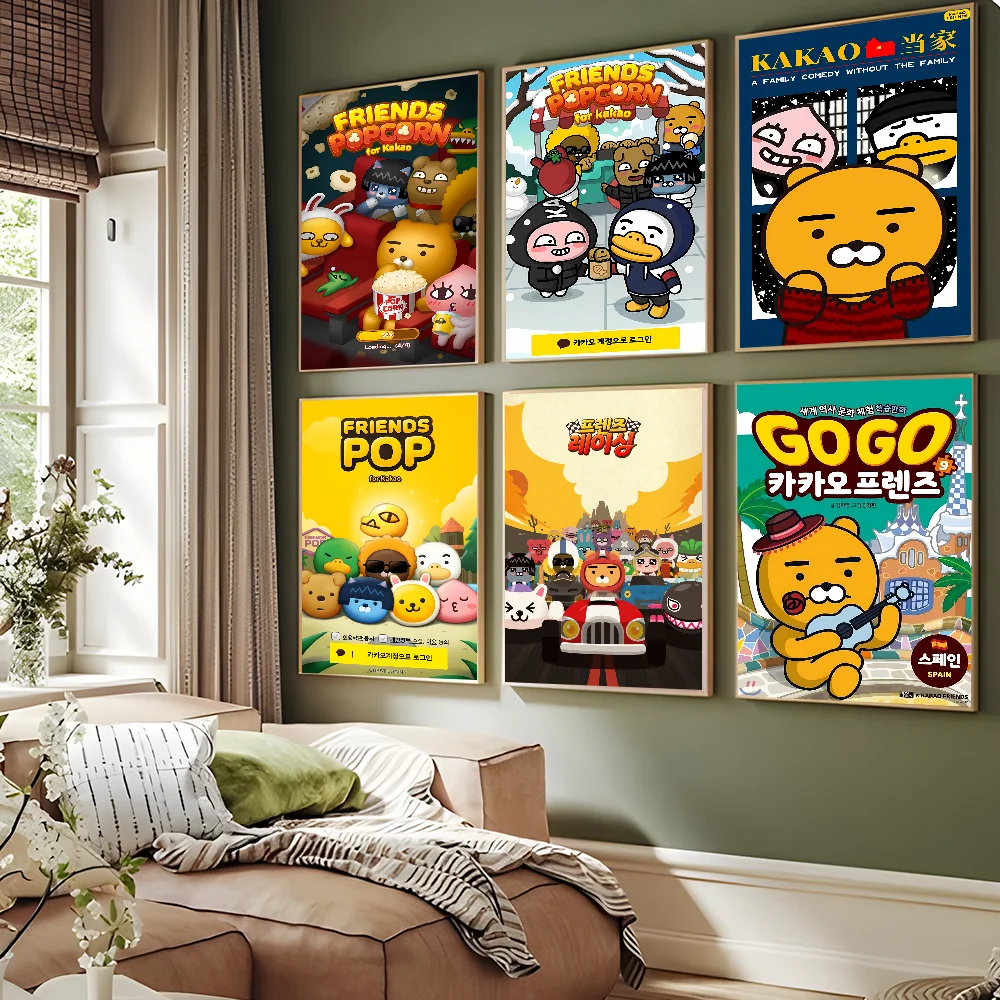 Cute K-Kakaos F-Friends Classic Vintage Posters Waterproof Paper Sticker Coffee House Bar Home Decor