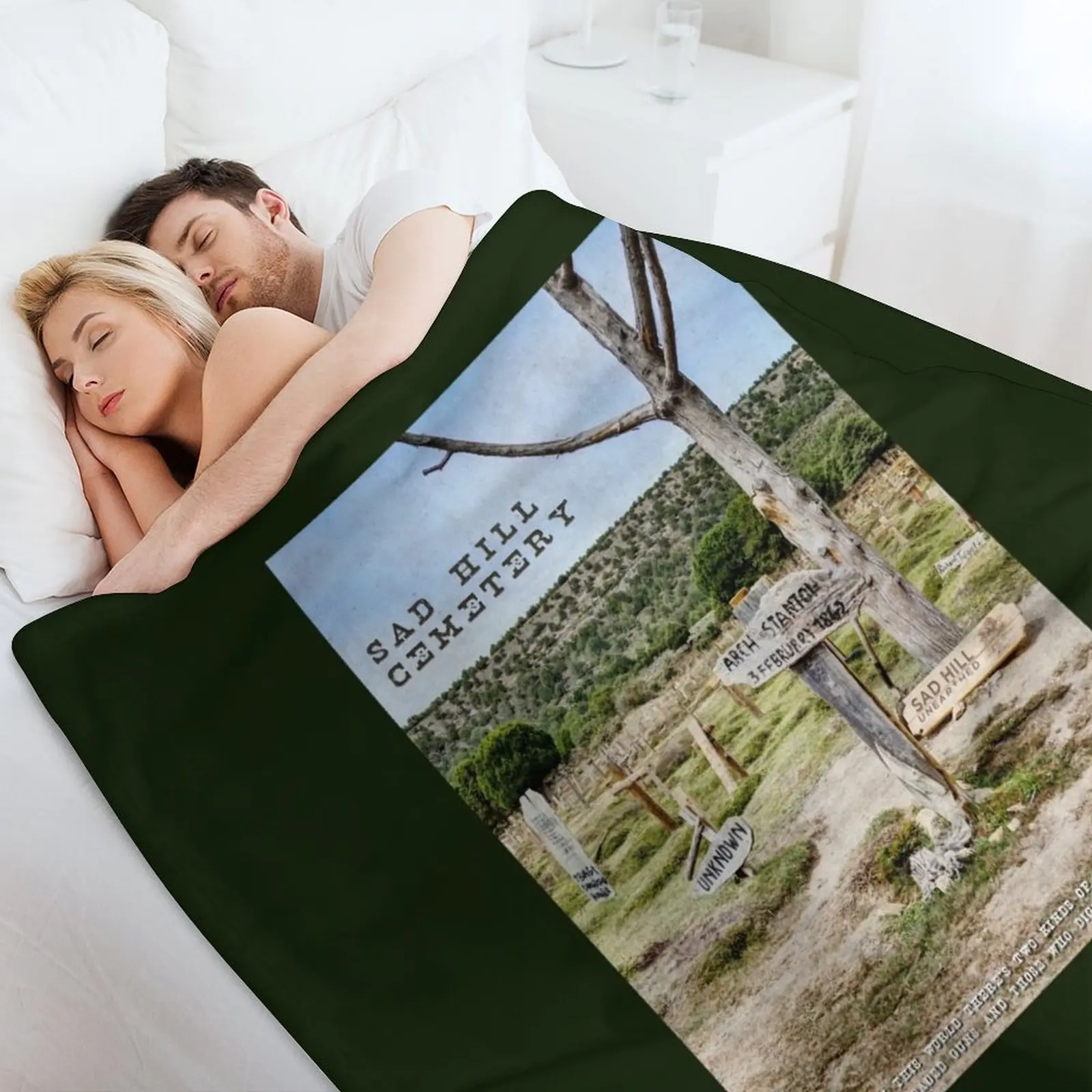 Арочная гравировка Стэнтон Грустный холм кладбище одеяло шиньоны для зимы