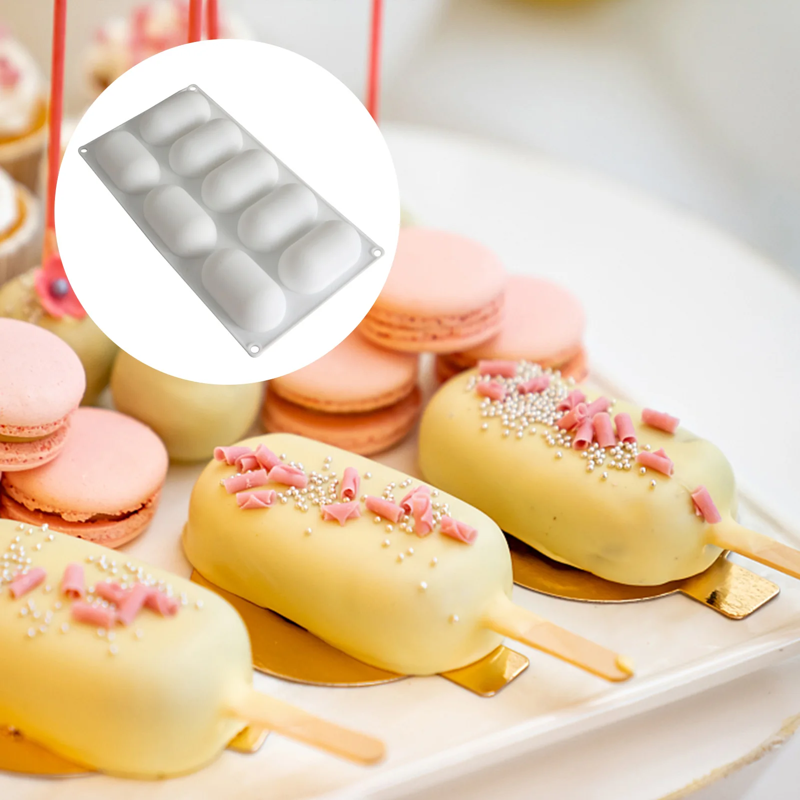 

3D Oval Pillow Mousse Cake Mould Silicone Mousse Moulds Oval Ball Molds Ice Creams Chocolates Cake DIY Making Mold Bakeware Tool