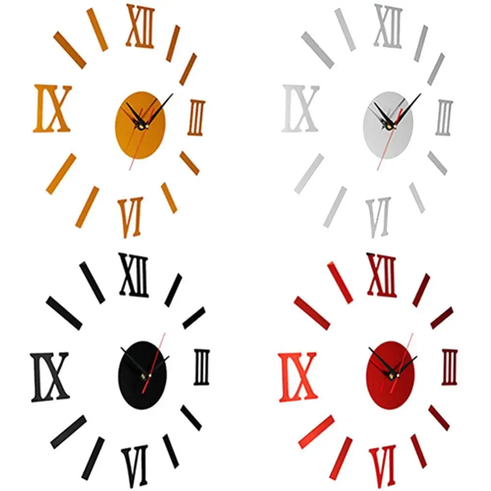 

DIY 3D Analog Wall Hanging Clock Sticker Living Room Office Decal Decoration