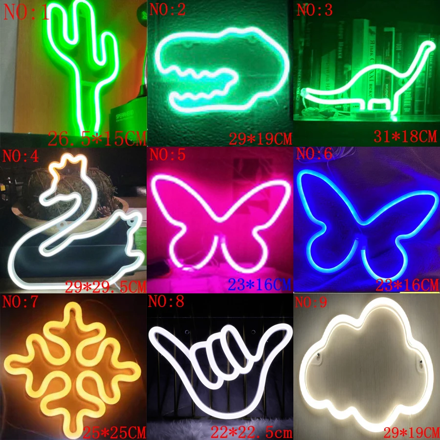 Неоновые вывески Подвесные светодиодные Настенные светильники с надписью декор