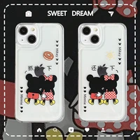 disney mickey mouse minnie phone case for iphone 11 12 13 mini pro xs max 8 7 6 6s plus x 5s se 2020 xr clear case