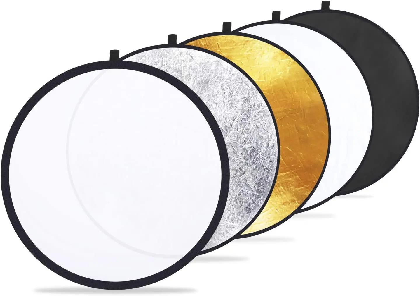 

24" (60cm) 5 in 1 Photo Reflectors for Foldable Multidisc Photo Reflector Photography with Bag - Translucent Silver Golden Wh