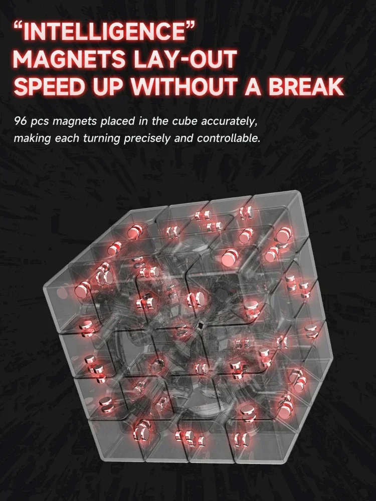 CubeZone Vin Cube 4-е Издание 4x4x4 Магнитный Скоростной Куб С УФ-дрелью Сердечник Для Лица