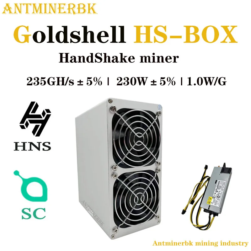 

ASIC miner Goldshell HS-BOX 235GH/s Blake2B + SHA3 HandShake HNS SC miner better than HS1 SH3 SH5 Mini-DOGE KD-BOX LB-BOX LT5 S9