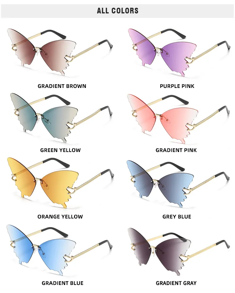 Женские винтажные солнцезащитные очки VWKTUUN с бабочкой в металлической оправе